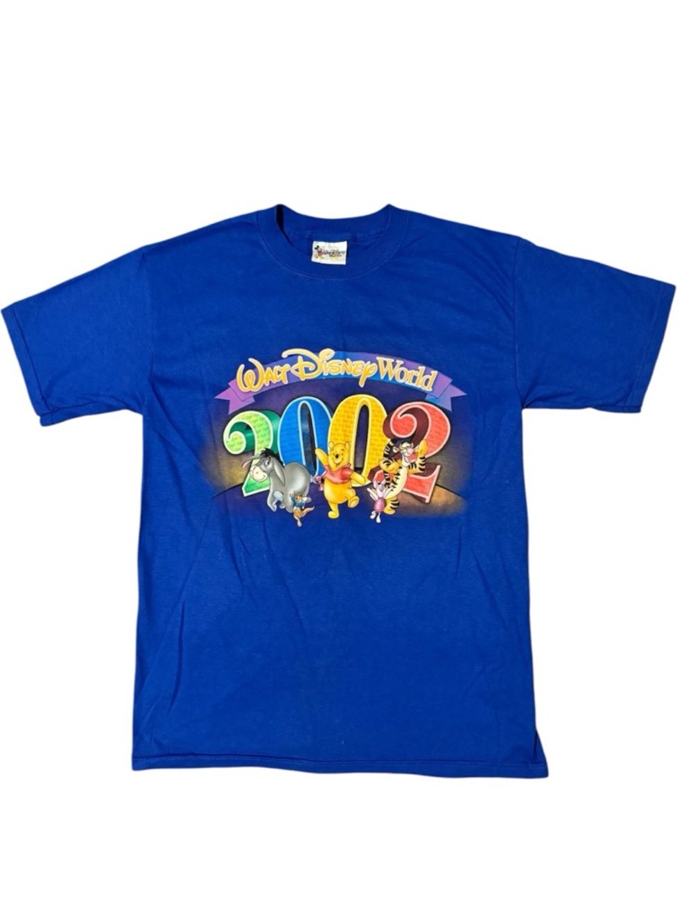 Vintage Walt Disney World 2002 T-Shirt Blue Winnie the Pooh Eeyore Tigger Small